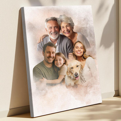 Add Deceased Loved One to Photo - Memorial Gift - Add Person to Photo - Family Portrait Different Photos, Combine Photos Canvas