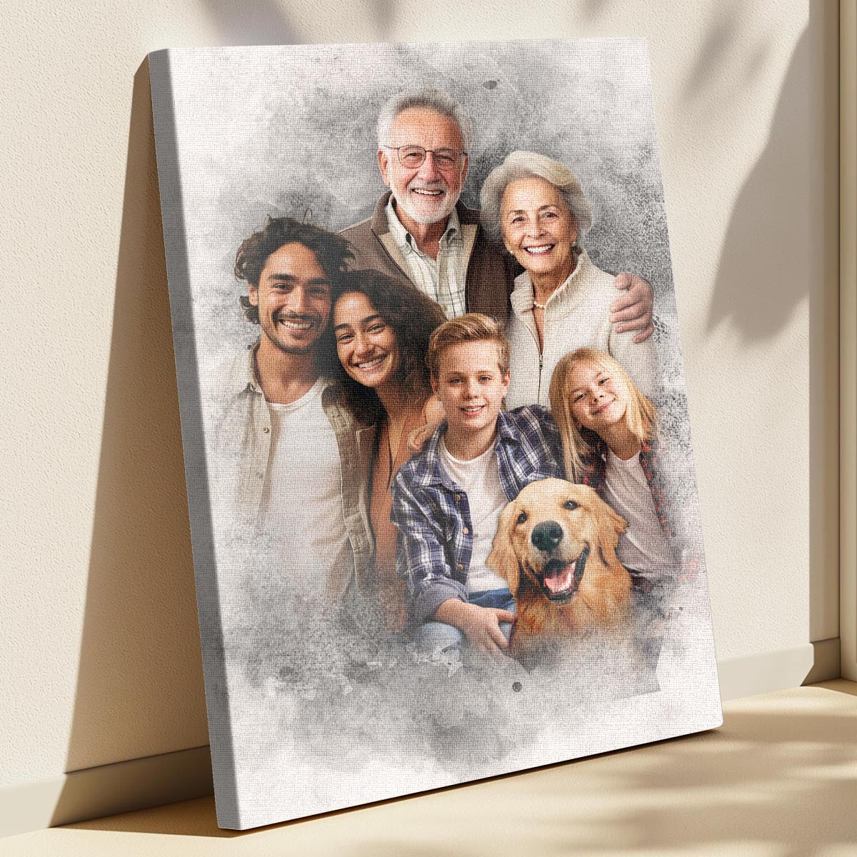 Color Combine Add Deceased Loved One to Photo, Memorial Gift, Add Person to Photo, Family Portrait Different Photos, Combine Photos Canvas