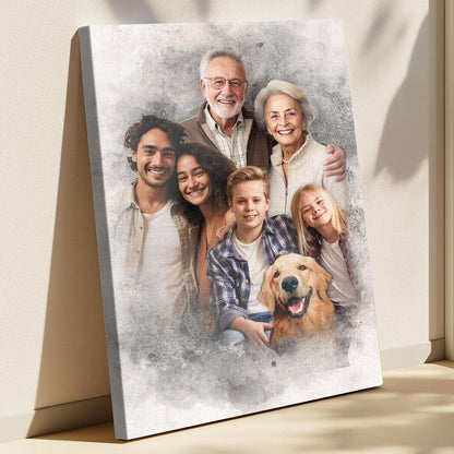 Color Combine Add Deceased Loved One to Photo, Memorial Gift, Add Person to Photo, Family Portrait Different Photos, Combine Photos Canvas