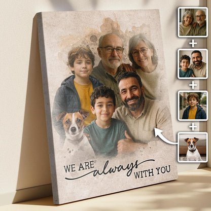 Add Loved One to Photo Custom Canvas - Personalized Customized Canvas - Memorial Gift for Dad Mom