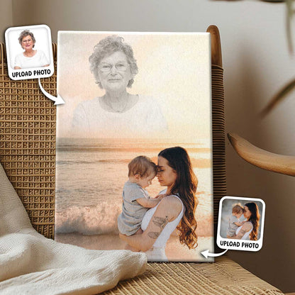 Memorial Custom Photo Canvas - Sunset Horizon View For Deceased, Loved One - Gift For Family Members