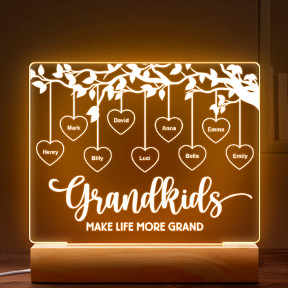 Side By Side Grandchildren - Customized Personalized 3D LED Light - Gift For Family Grandma Grandpa Grandkids