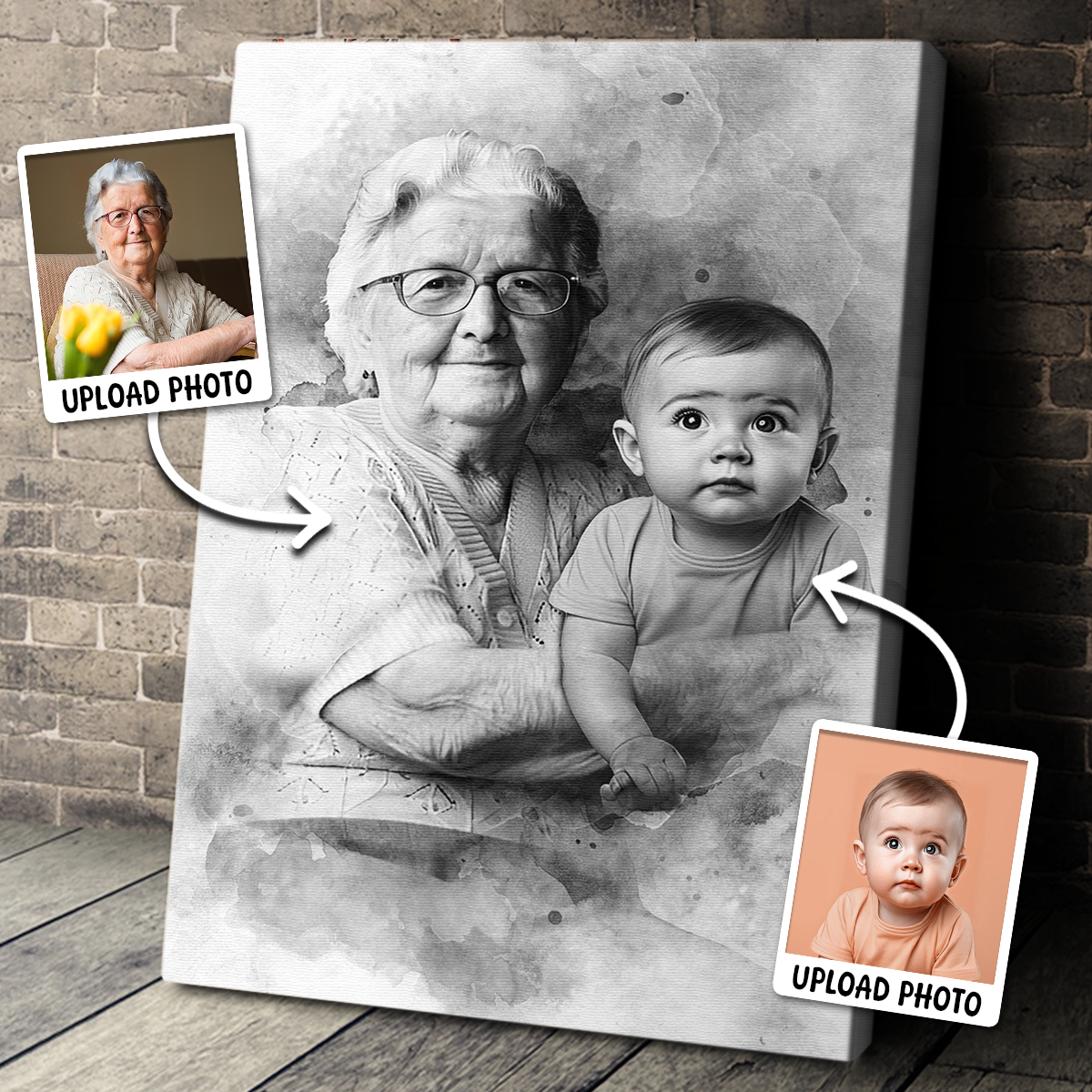 Add Deceased Loved One to Photo, Memorial Gift, Add Person to Photo, Family Portrait Different Photos, Combine Photos Canvas