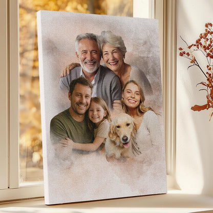 Add Deceased Loved One to Photo - Memorial Gift - Add Person to Photo - Family Portrait Different Photos, Combine Photos Canvas