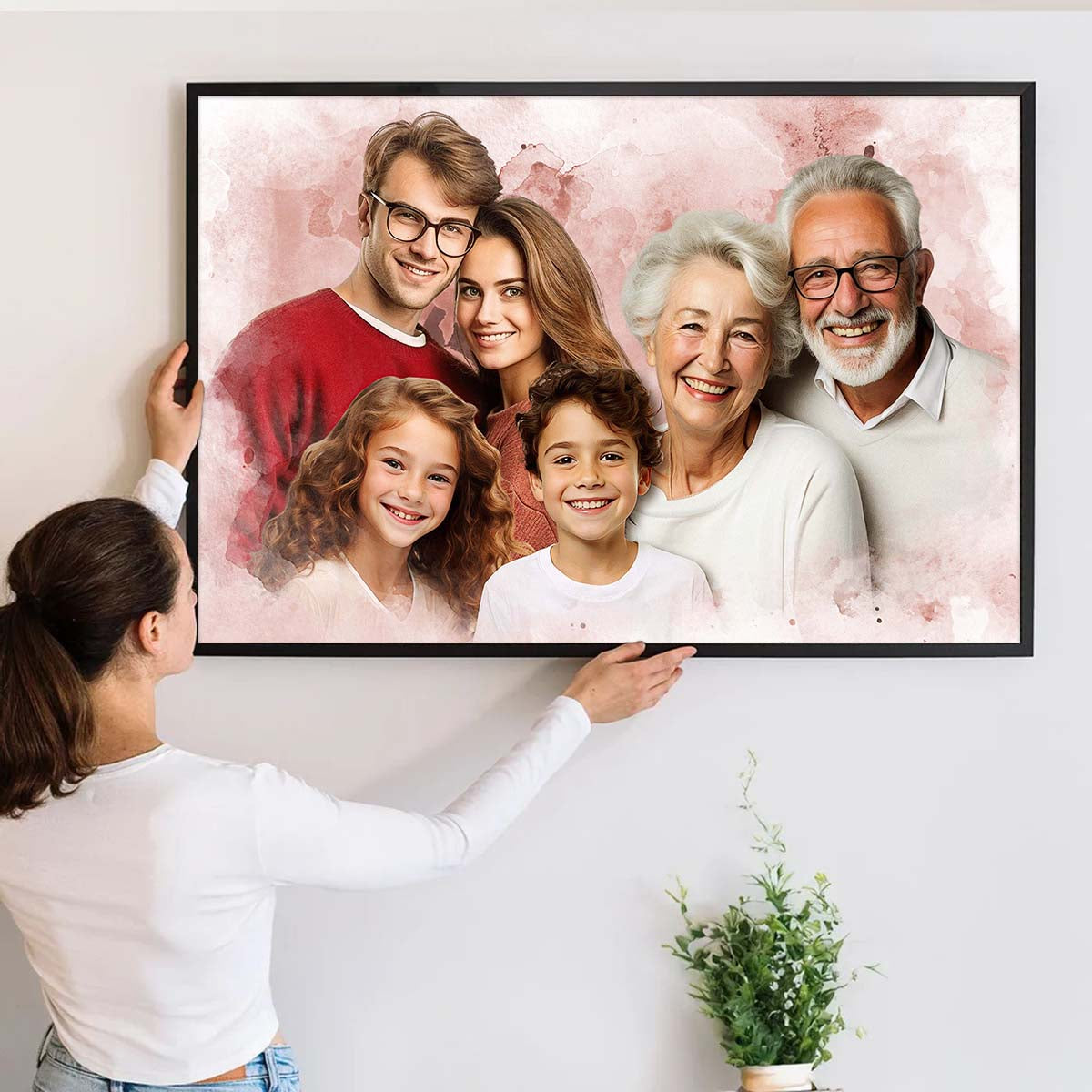 Memorial Custom Combine Photos Canvas - Colorful Horizontal  - Gift For Family Members