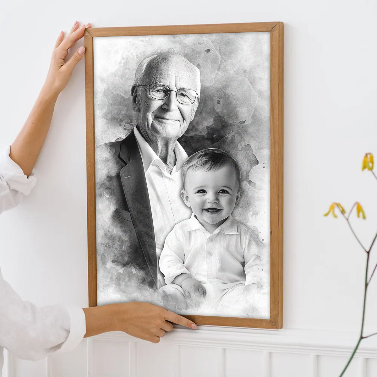 Add Deceased Loved One to Photo, Memorial Gift, Add Person to Photo, Family Portrait Different Photos, Combine Photos Canvas