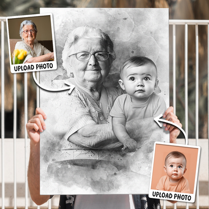 Add Deceased Loved One to Photo, Memorial Gift, Add Person to Photo, Family Portrait Different Photos, Combine Photos Canvas