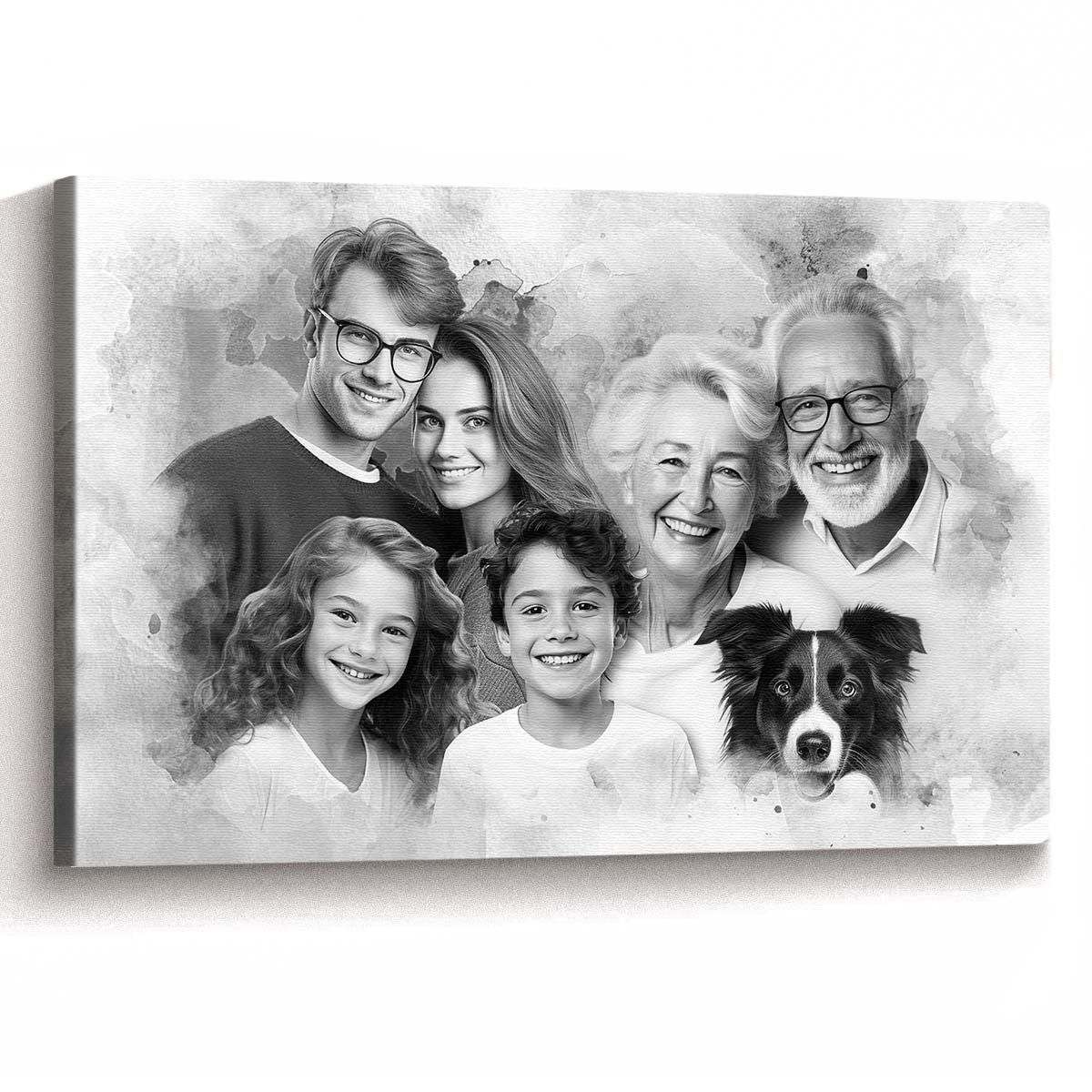 Combine Photo Loved One, Family Portrait From Different Photos - Personalized Canvas - Memorial Gift