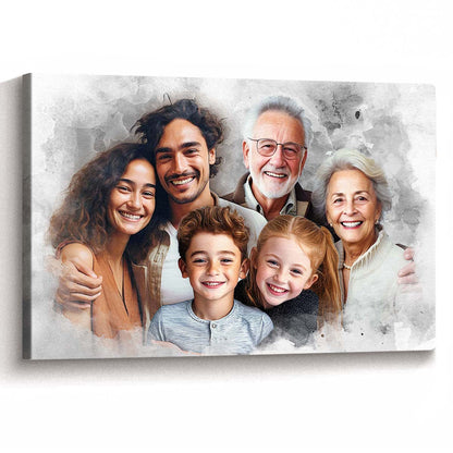 Add Deceased Loved One To Photo, Personalized Canvas, Combine Photos of Family, Memorial Gift
