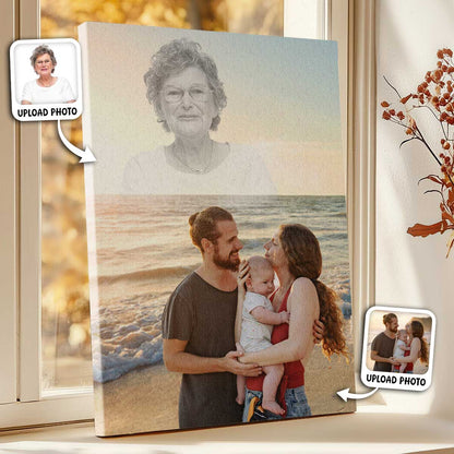 Memorial Custom Photo Canvas - Sunset Horizon View For Deceased, Loved One - Gift For Family Members