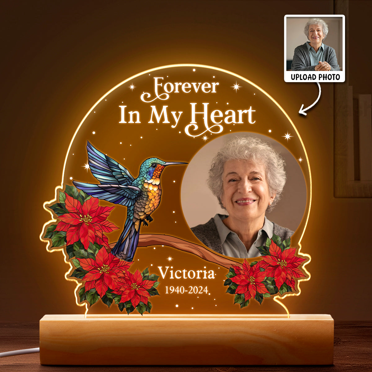 Custom Photo I'm Always With You Memorial - Customized Personalized 3D LED Light - Gift For Family