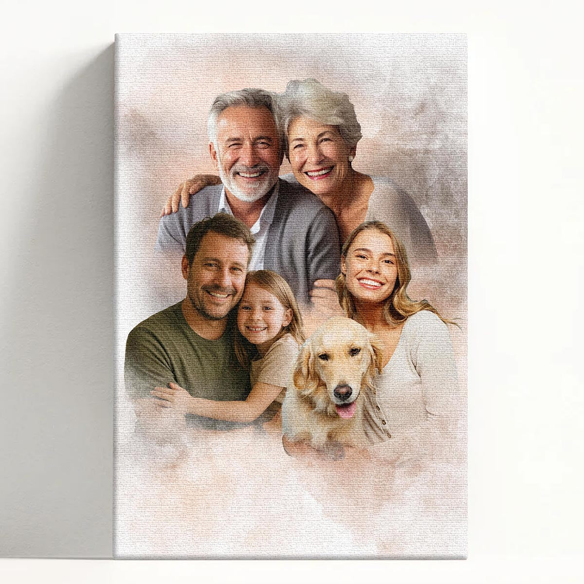 Add Deceased Loved One to Photo - Memorial Gift - Add Person to Photo - Family Portrait Different Photos, Combine Photos Canvas