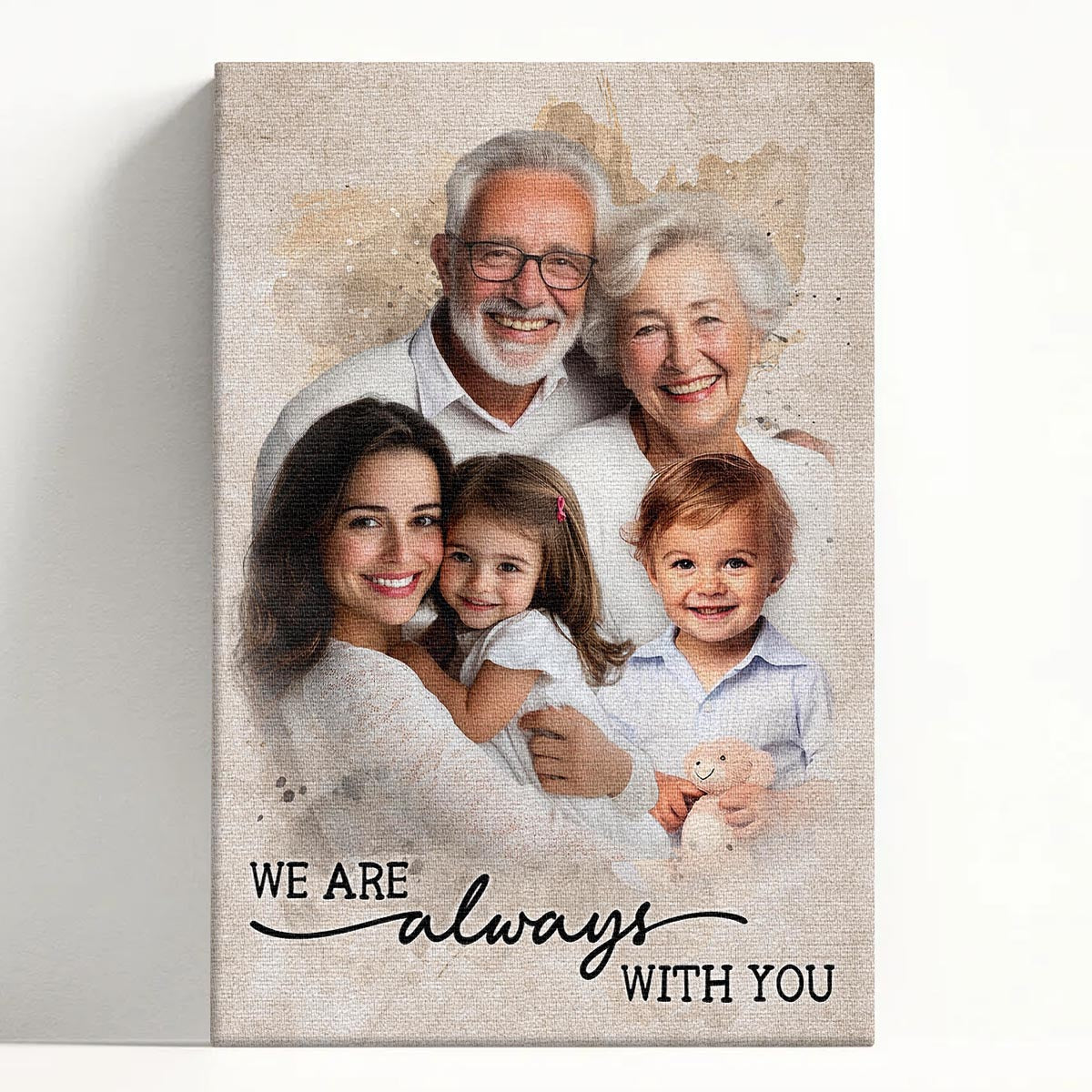 Add Loved One to Photo Custom Canvas - Personalized Customized Canvas - Memorial Gift for Dad Mom