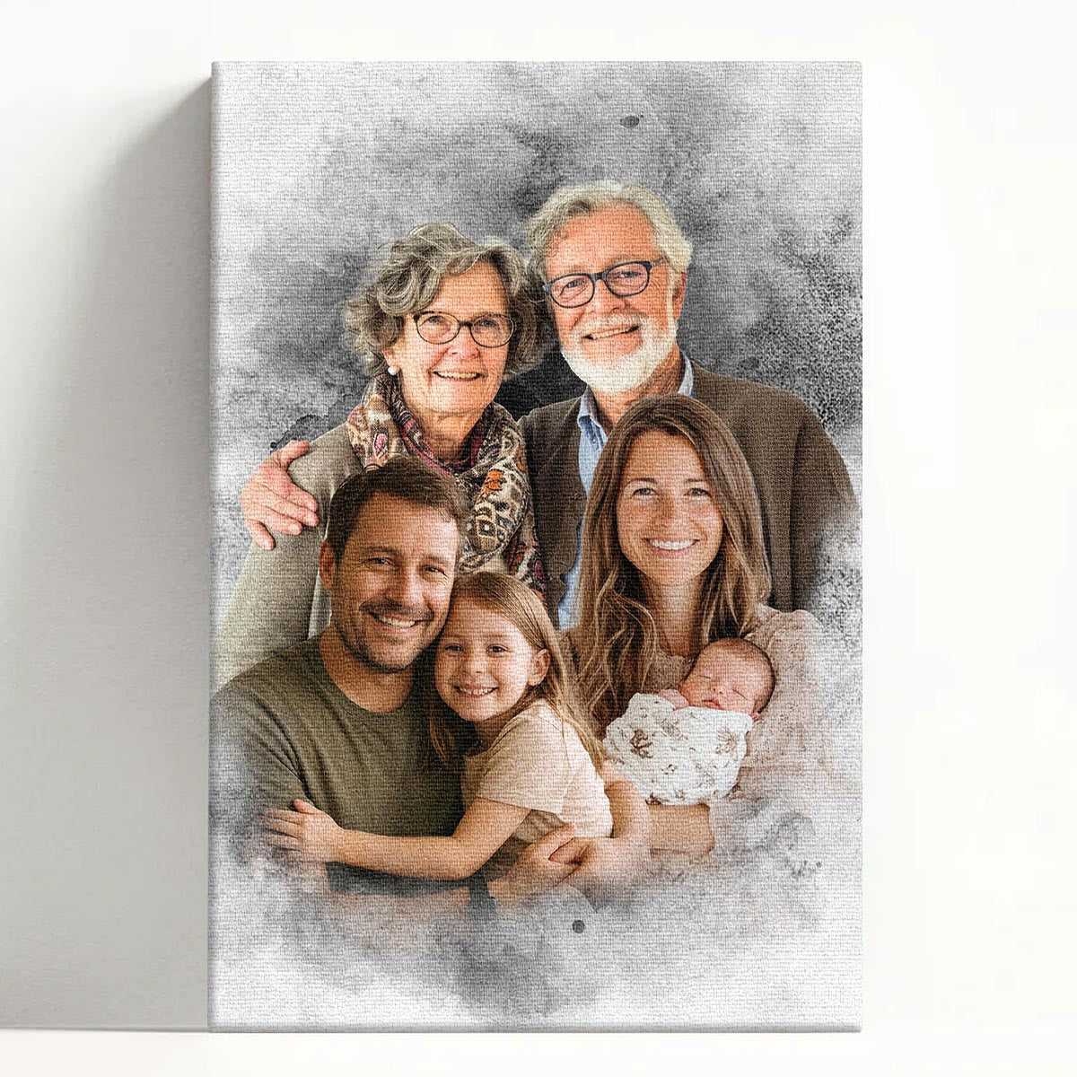 Color Combine Add Deceased Loved One to Photo, Memorial Gift, Add Person to Photo, Family Portrait Different Photos, Combine Photos Canvas