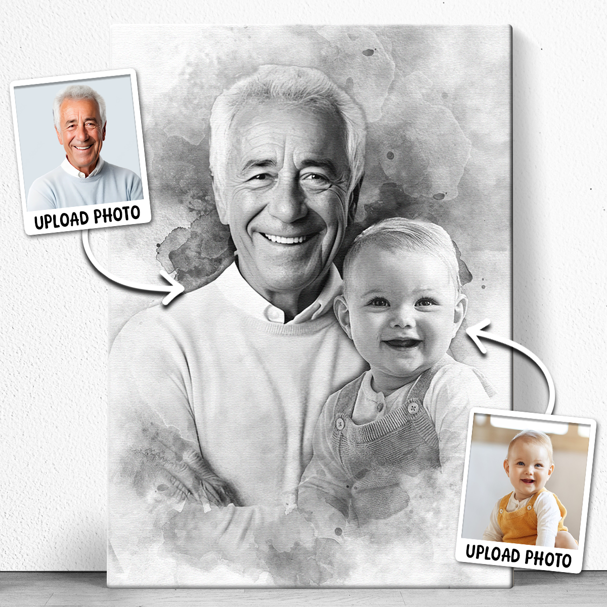 Add Deceased Loved One to Photo, Memorial Gift, Add Person to Photo, Family Portrait Different Photos, Combine Photos Canvas