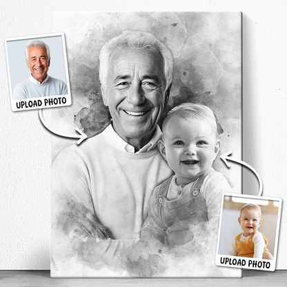 Add Deceased Loved One to Photo, Memorial Gift, Add Person to Photo, Family Portrait Different Photos, Combine Photos Canvas
