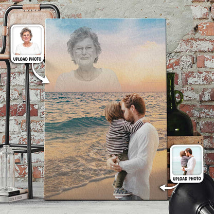 Memorial Custom Photo Canvas - Sunset Horizon View For Deceased, Loved One - Gift For Family Members