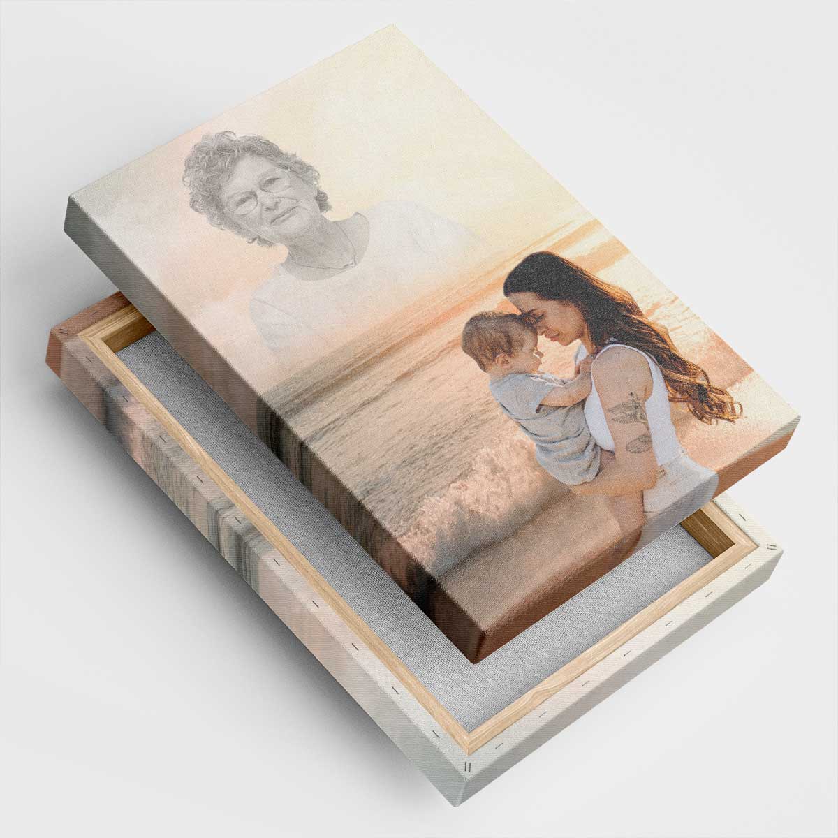 Memorial Custom Photo Canvas - Sunset Horizon View For Deceased, Loved One - Gift For Family Members