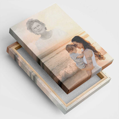 Memorial Custom Photo Canvas - Sunset Horizon View For Deceased, Loved One - Gift For Family Members