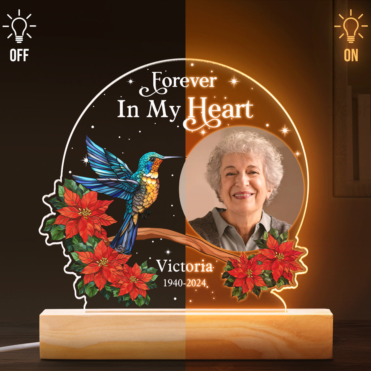 Custom Photo I'm Always With You Memorial - Customized Personalized 3D LED Light - Gift For Family