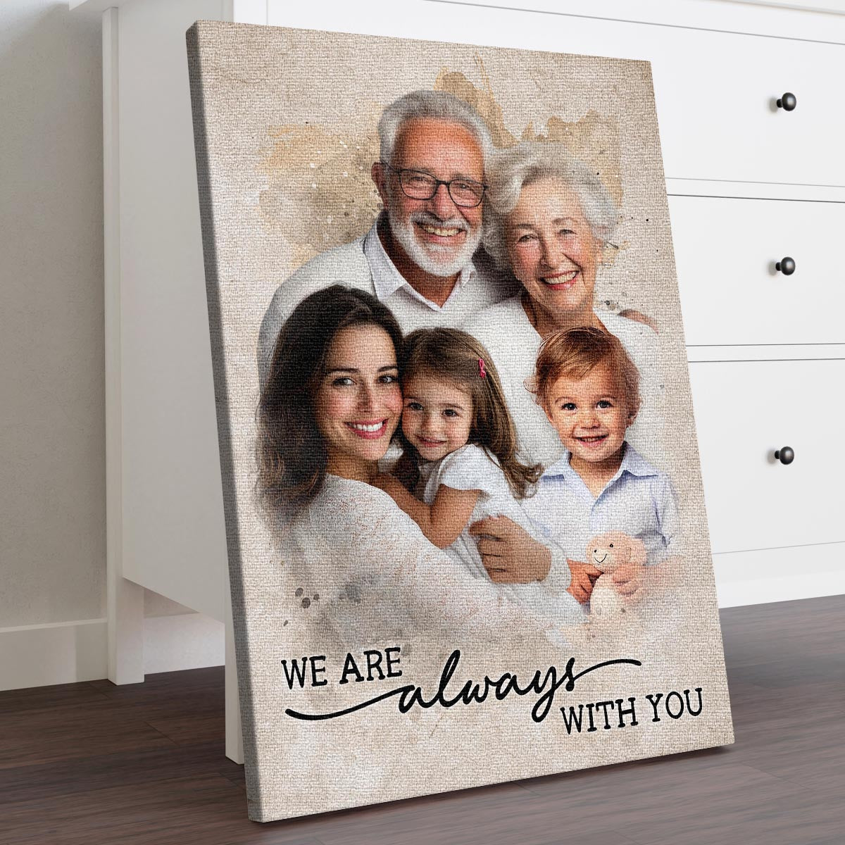 Add Loved One to Photo Custom Canvas - Personalized Customized Canvas - Memorial Gift for Dad Mom