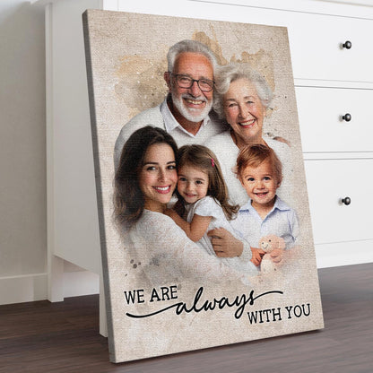 Add Loved One to Photo Custom Canvas - Personalized Customized Canvas - Memorial Gift for Dad Mom