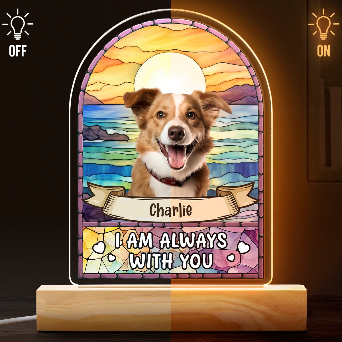 I Am Always With You - Customized Personalized 3D LED Light - Gift For Dog Lovers