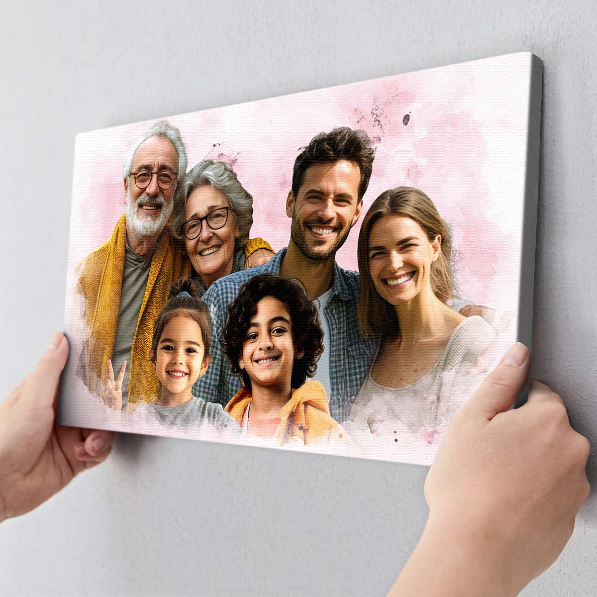 Memorial Custom Combine Photos Canvas - Colorful Horizontal  - Gift For Family Members