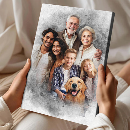 Color Combine Add Deceased Loved One to Photo, Memorial Gift, Add Person to Photo, Family Portrait Different Photos, Combine Photos Canvas