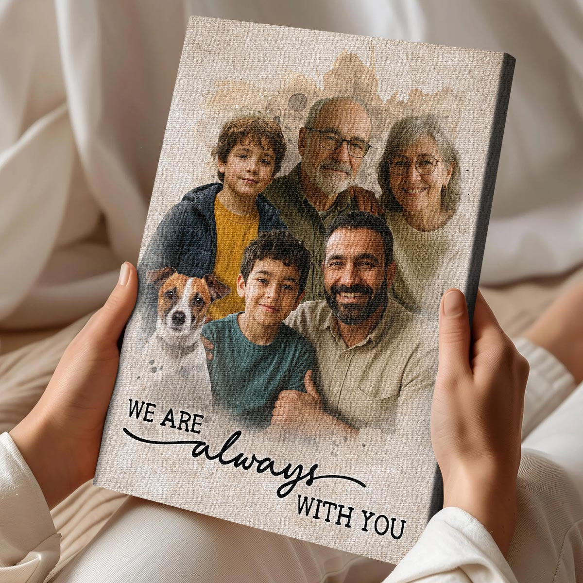Add Loved One to Photo Custom Canvas - Personalized Customized Canvas - Memorial Gift for Dad Mom