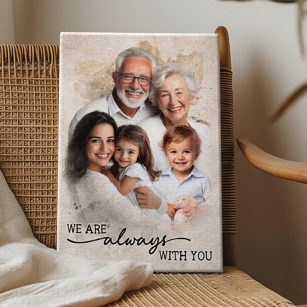 Add Loved One to Photo Custom Canvas - Personalized Customized Canvas - Memorial Gift for Dad Mom