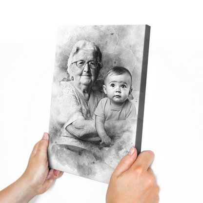 Add Deceased Loved One to Photo, Memorial Gift, Add Person to Photo, Family Portrait Different Photos, Combine Photos Canvas