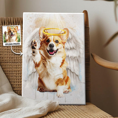 Memorial Custom Photo Canvas - Pet Loss With Halo & Wings And Heavenly Light - Gift For Pet Lovers