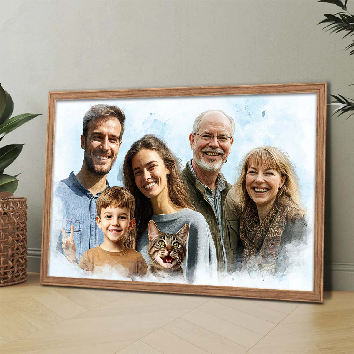 Memorial Custom Combine Photos Canvas - Colorful Horizontal  - Gift For Family Members