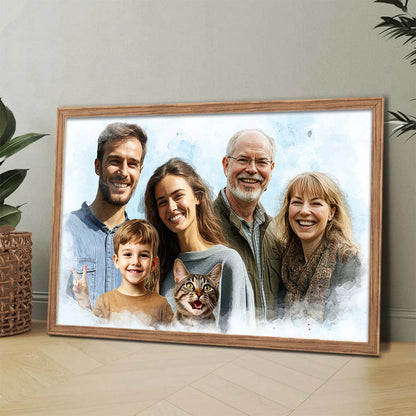 Memorial Custom Combine Photos Canvas - Colorful Horizontal  - Gift For Family Members