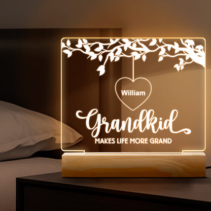 Side By Side Grandchildren - Customized Personalized 3D LED Light - Gift For Family Grandma Grandpa Grandkids