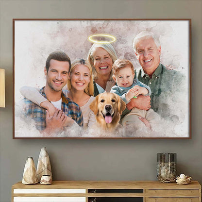 Combine Loved One From Different Photos, Adding Halo To Deceased One - Personalized Canvas