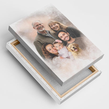 Add Deceased Loved One to Photo - Memorial Gift - Add Person to Photo - Family Portrait Different Photos, Combine Photos Canvas
