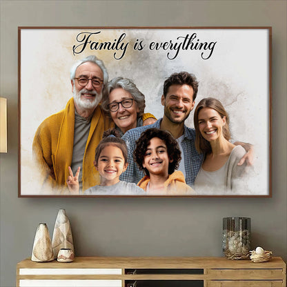 Custom Photos Horizontal Loved One Combined With Quotes, Halo To Deceased One - Personalized Canvas