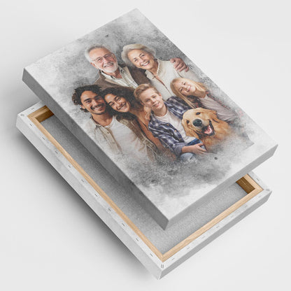 Color Combine Add Deceased Loved One to Photo, Memorial Gift, Add Person to Photo, Family Portrait Different Photos, Combine Photos Canvas