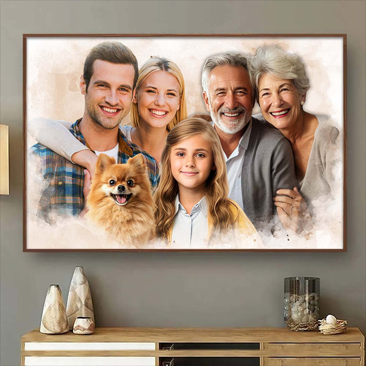 Memorial Custom Combine Photos Canvas - Colorful Horizontal  - Gift For Family Members