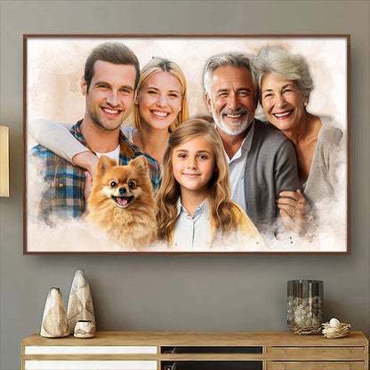 Memorial Custom Combine Photos Canvas - Colorful Horizontal  - Gift For Family Members