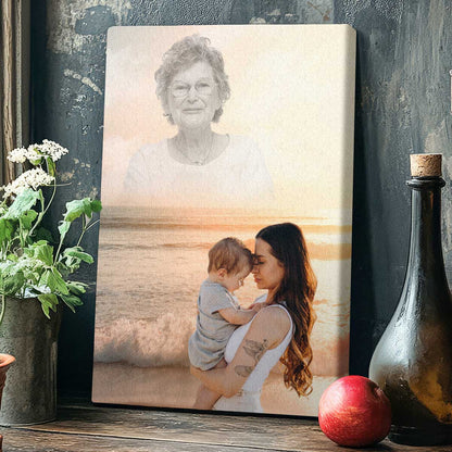 Memorial Custom Photo Canvas - Sunset Horizon View For Deceased, Loved One - Gift For Family Members