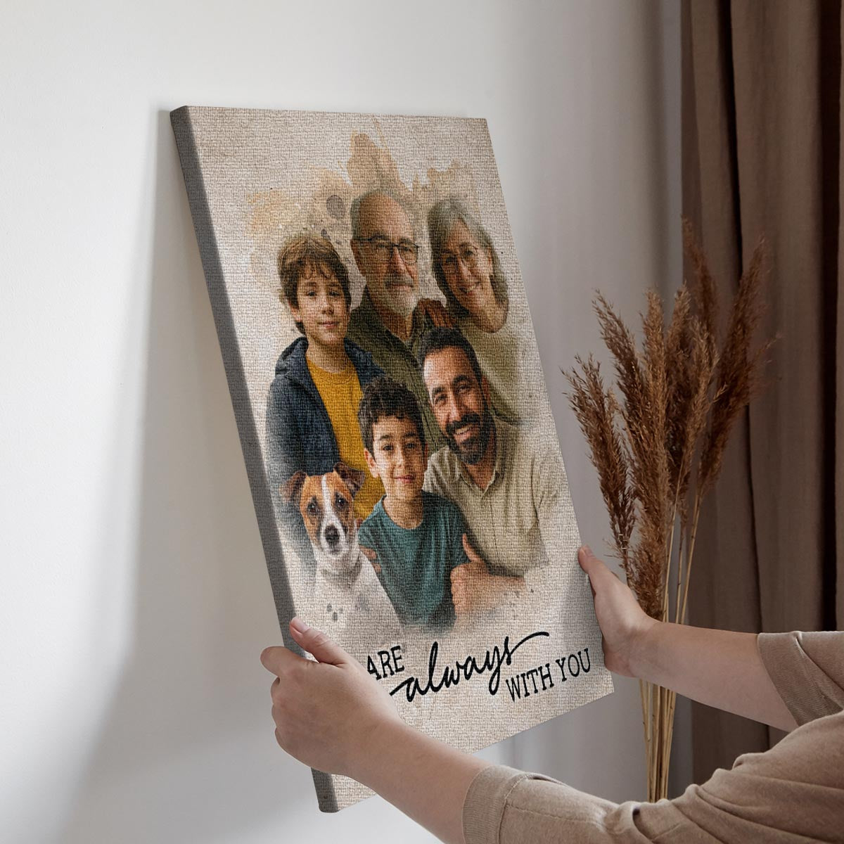 Add Loved One to Photo Custom Canvas - Personalized Customized Canvas - Memorial Gift for Dad Mom