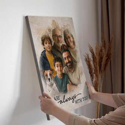 Add Loved One to Photo Custom Canvas - Personalized Customized Canvas - Memorial Gift for Dad Mom