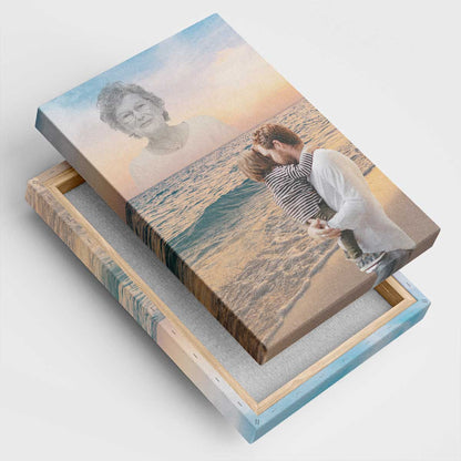 Memorial Custom Photo Canvas - Sunset Horizon View For Deceased, Loved One - Gift For Family Members