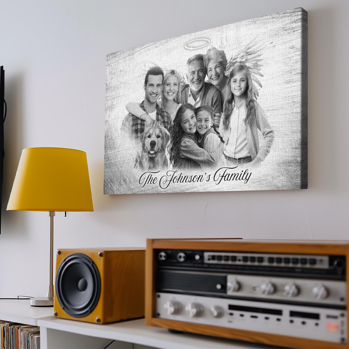 Horizontal Combine Photos Loved One, Family Portrait From Different Photos - Personalized Canvas - Memorial Gift