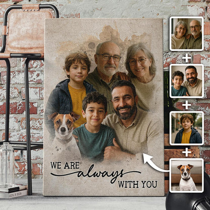 Add Loved One to Photo Custom Canvas - Personalized Customized Canvas - Memorial Gift for Dad Mom