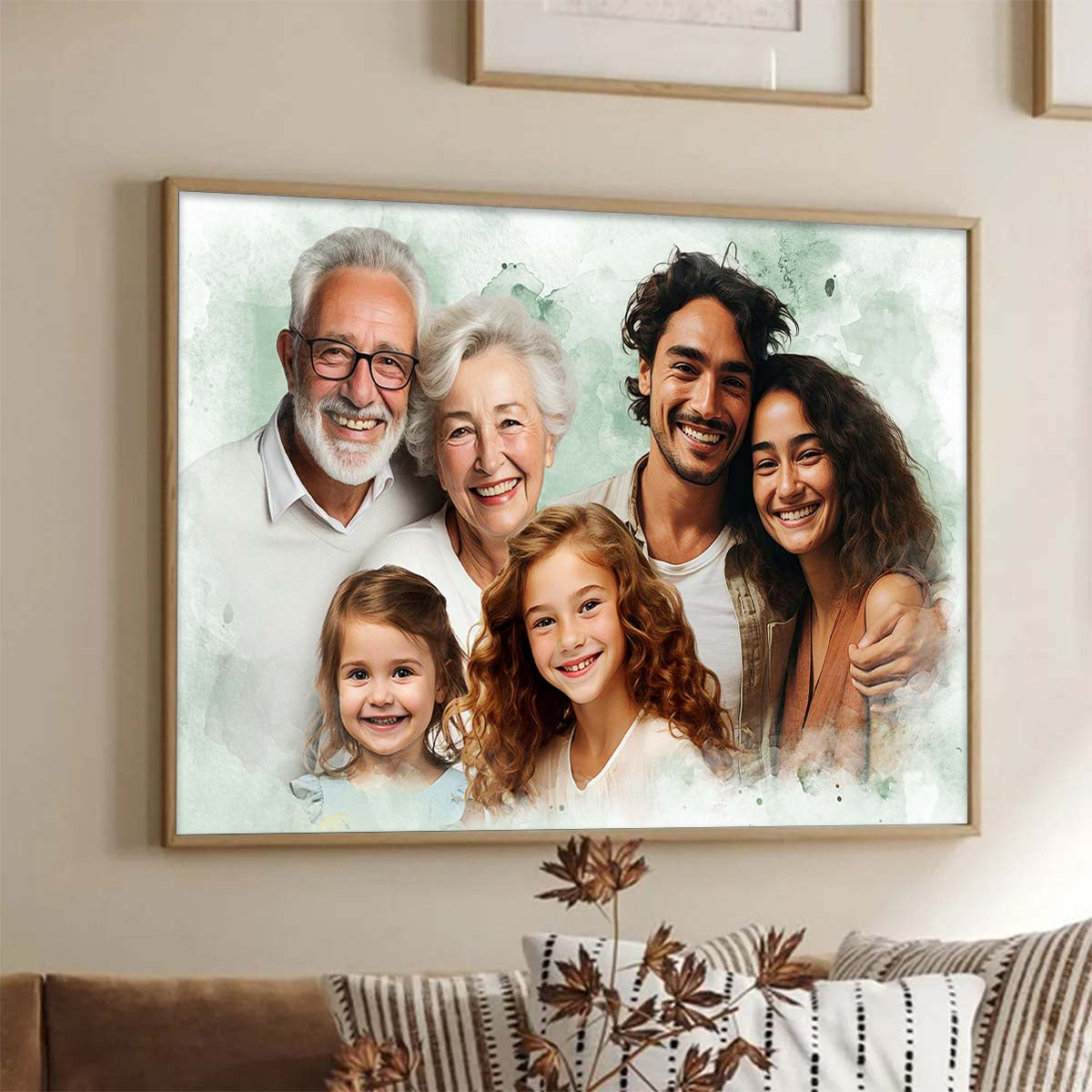 Memorial Custom Combine Photos Canvas - Colorful Horizontal  - Gift For Family Members