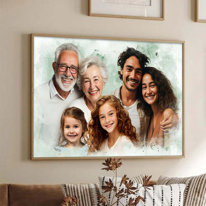 Memorial Custom Combine Photos Canvas - Colorful Horizontal  - Gift For Family Members